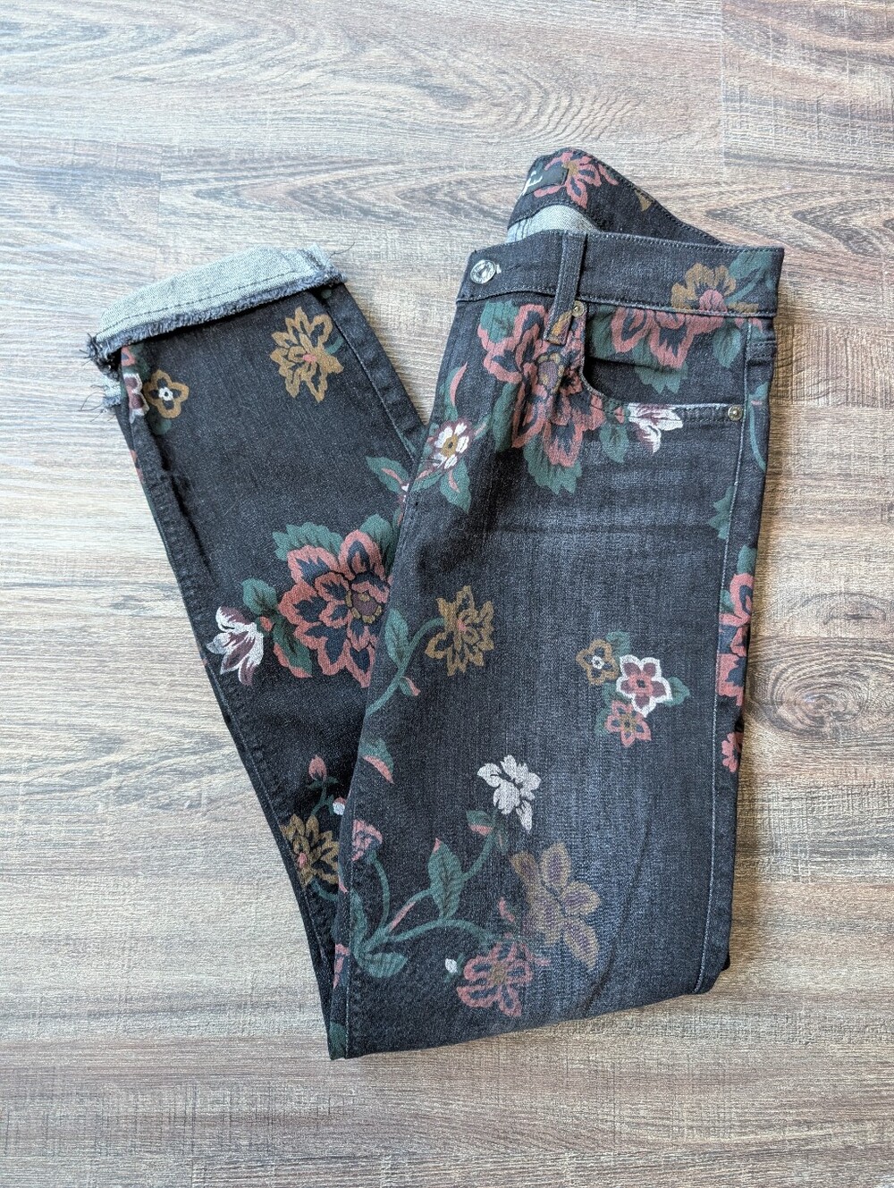7 For All Mankind floral denim